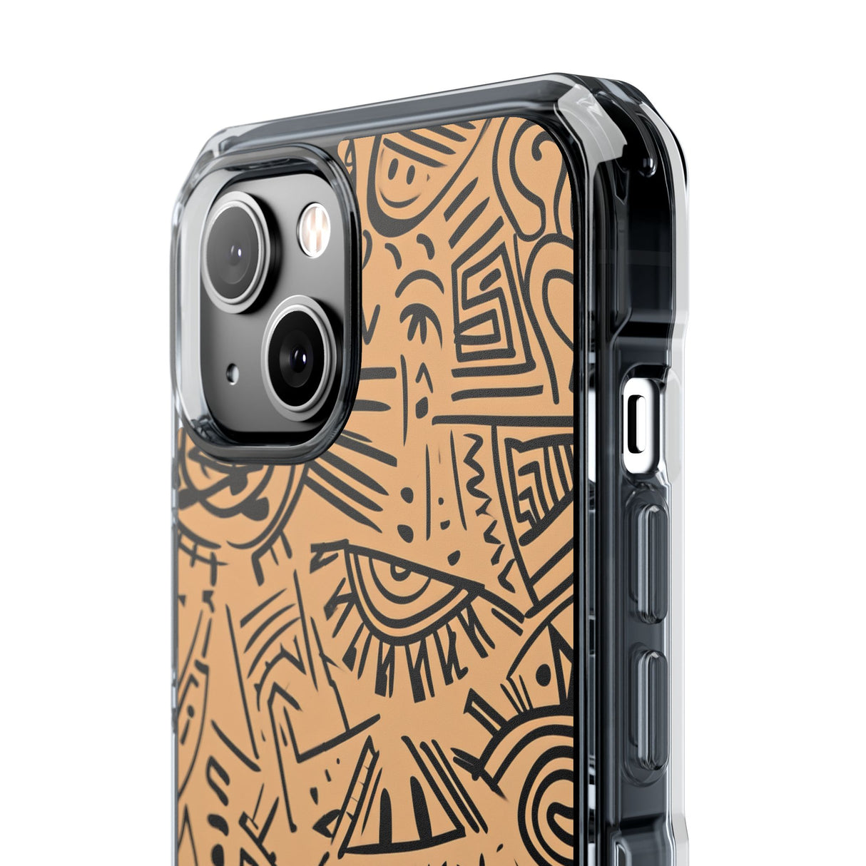 Mystic Tribal Geometry - Phone Case for iPhone (Clear Impact - Magnetic)