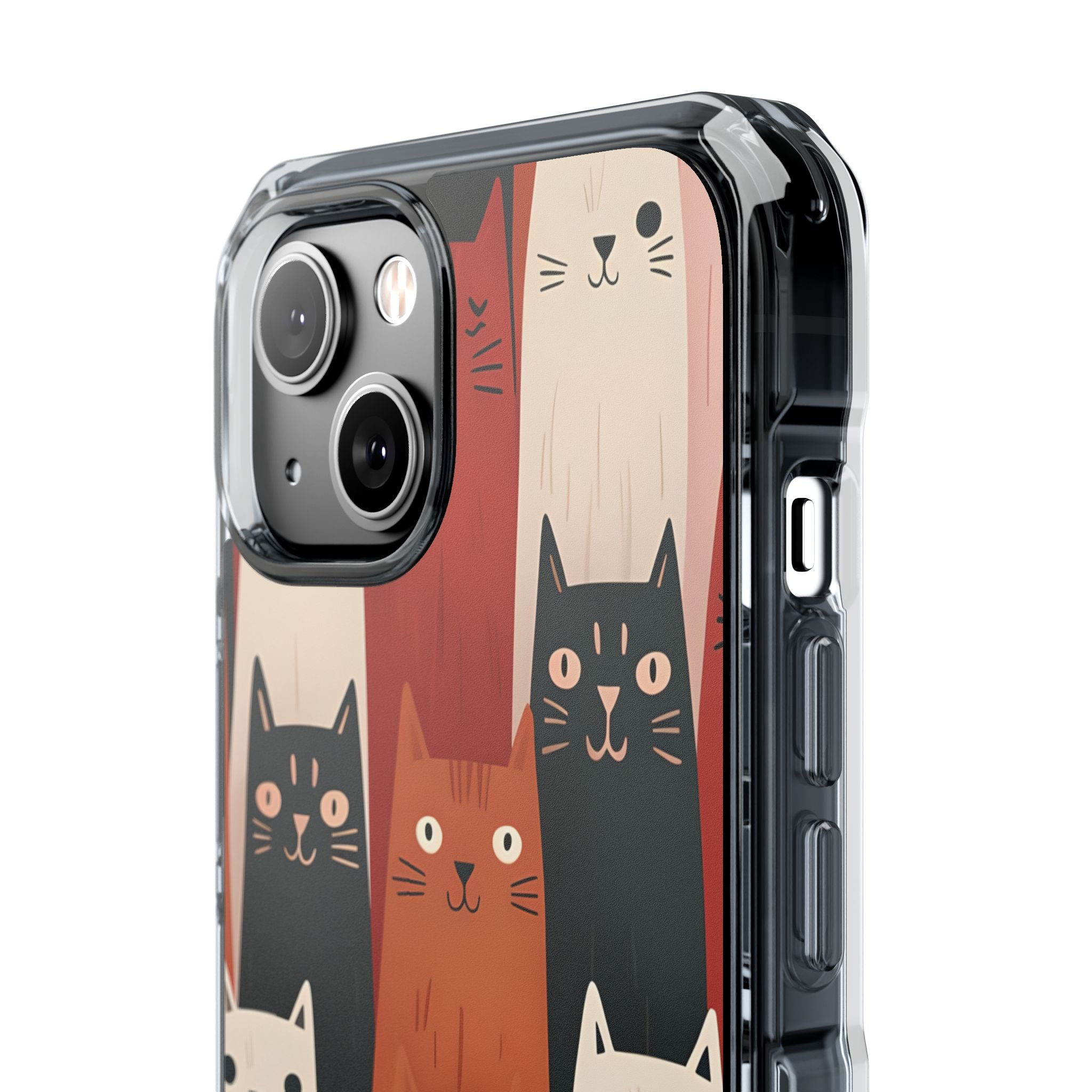 Elongated Cats Black iPhone 14 Case - Impact