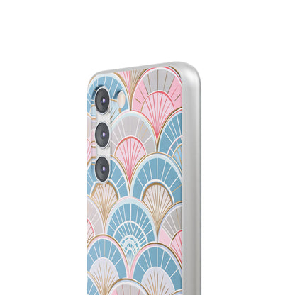 Art Deco Pastel Fan Pattern - Flexi Samsung S23 Phone Case