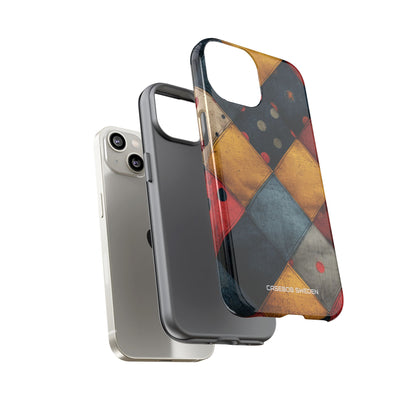 Blue Red Patchwork - Tough iPhone 14 Phone Case