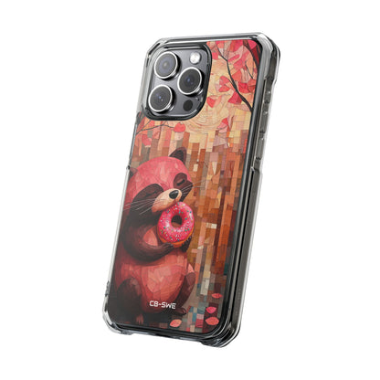Raccoon Holds Donut iPhone Case - Impact