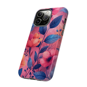 Herringbone Blossom Harmony - Protective Phone Case