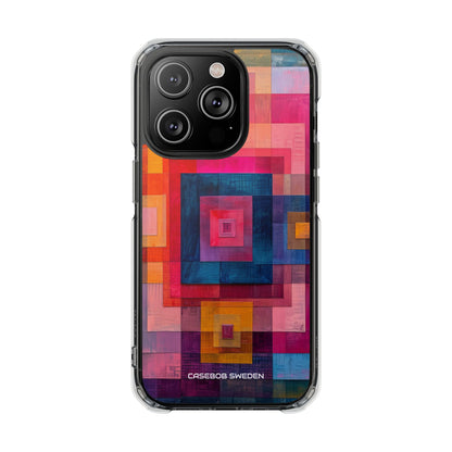 Vibrant Geometry - Clear Impact iPhone 14 Phone Case