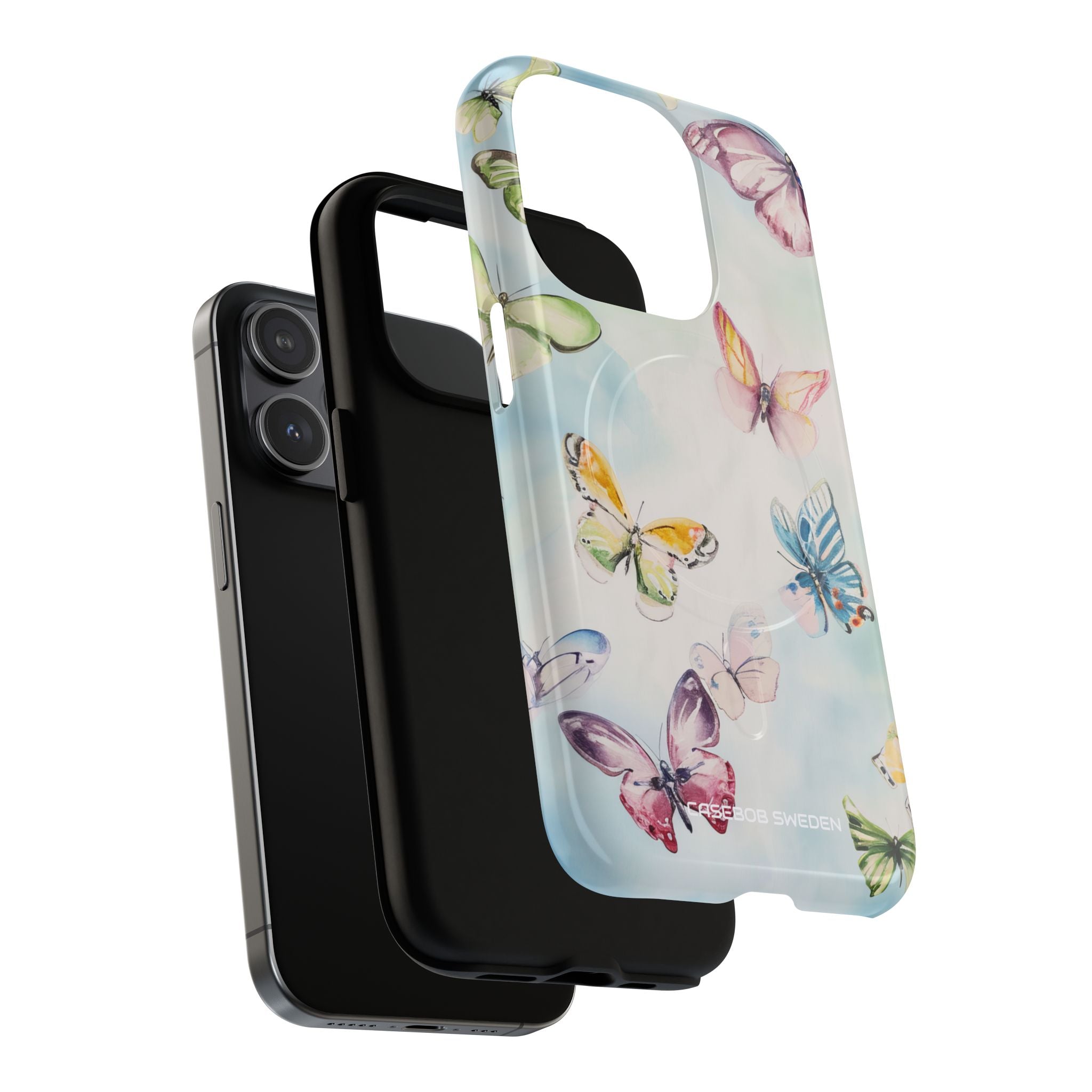 Watercolor Butterfly Bliss - Tough + MagSafe® iPhone 15 Phone Case