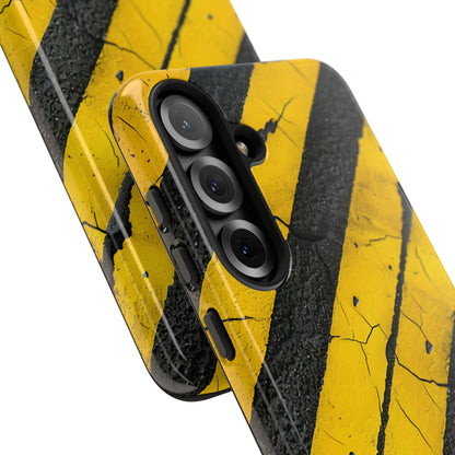 Yellow Stripe Distress Samsung S25 Plus Case - Tough