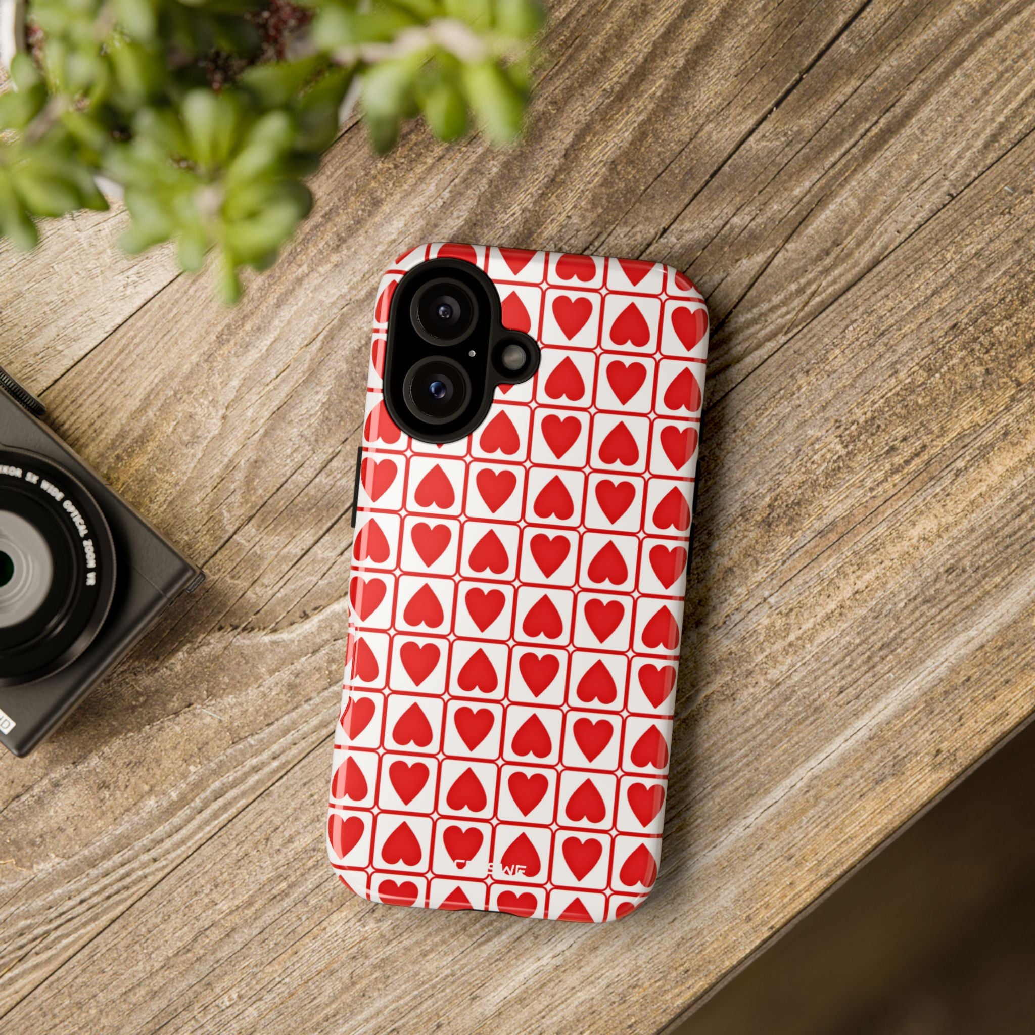 Hearts In Squares - iPhone Case