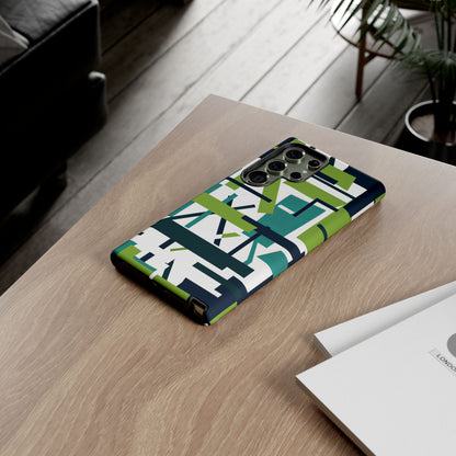 Green Geometry Glide Samsung S23 - Tough Phone Case