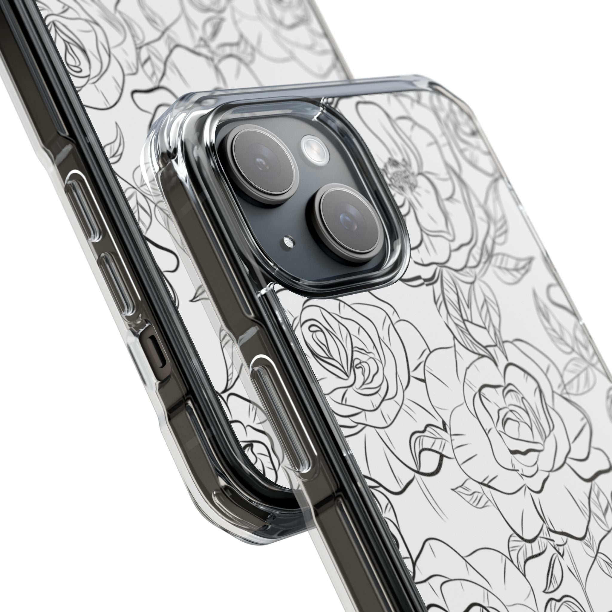 Intricate Rose Sketches iPhone Case - Impact