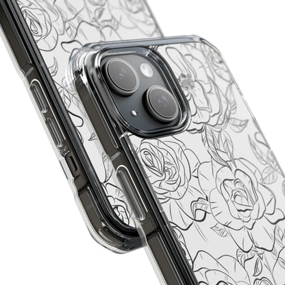 Intricate Rose Sketches iPhone Case - Impact