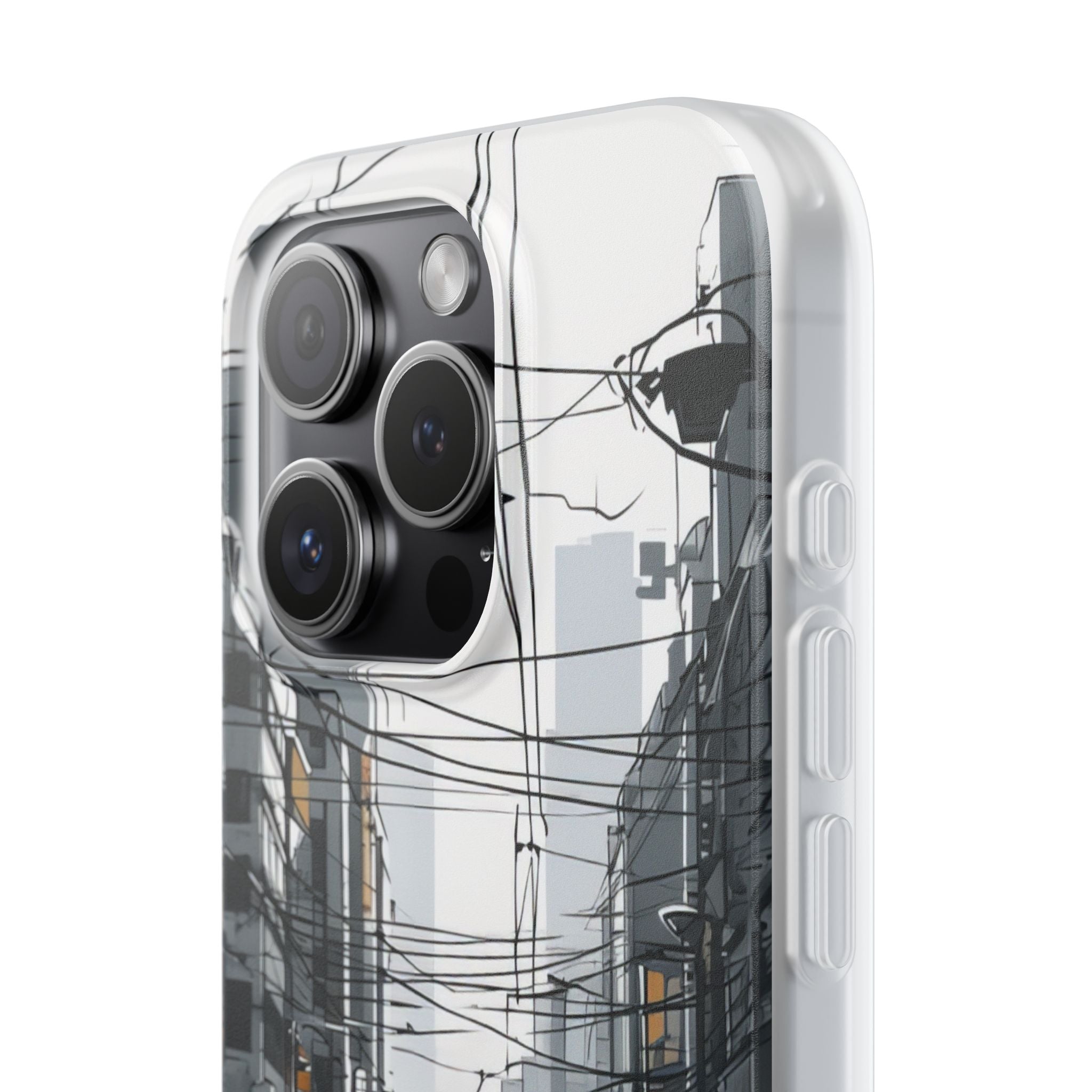 Urban Noir Streetscape iPhone 15 - Flexi Phone Case