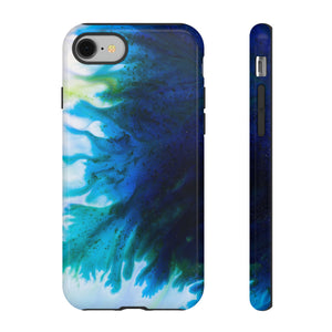 Blue Liquid Ink Art - Protective Phone Case