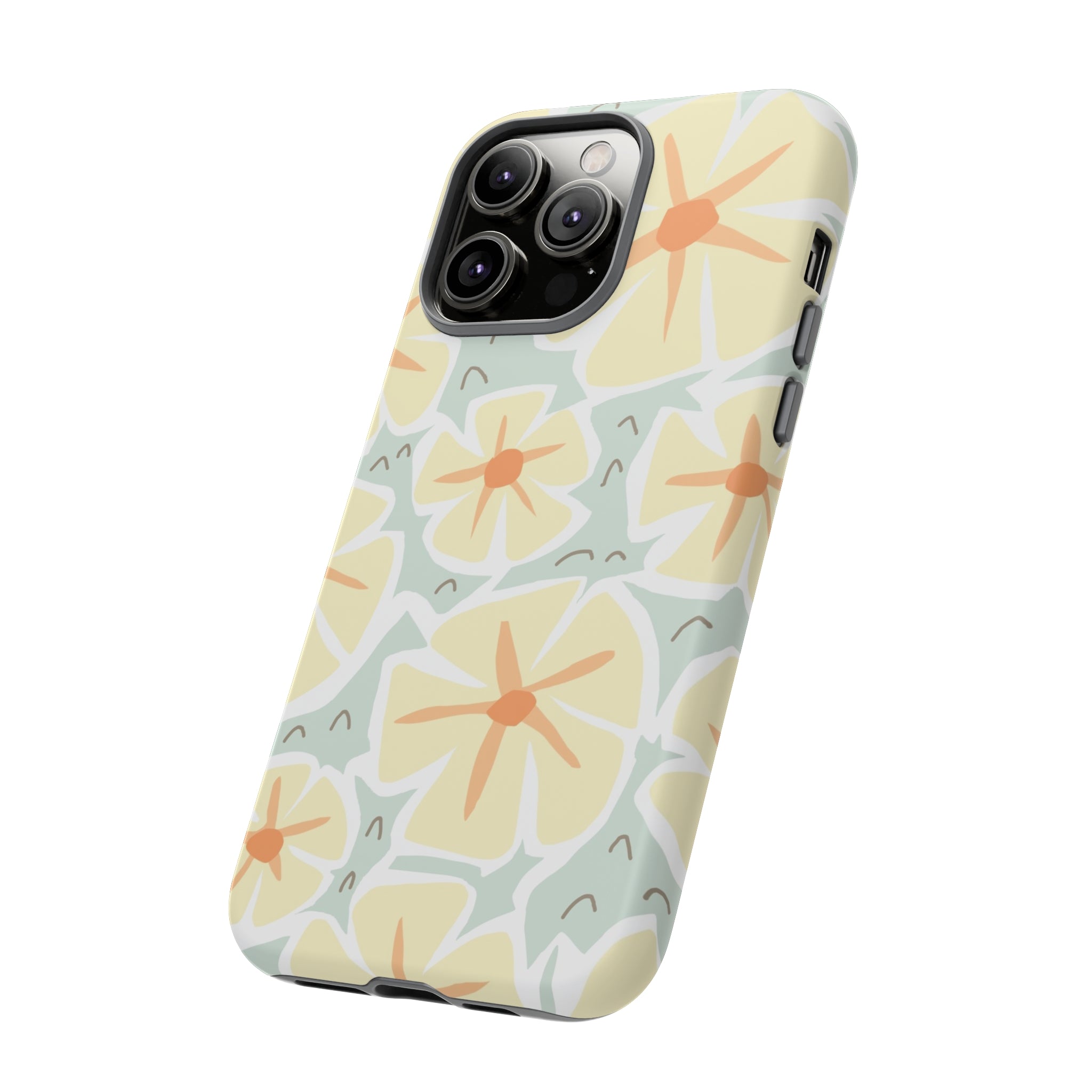 Pastel Yellow Happy Flower iPhone Case (Protective) Phone Case