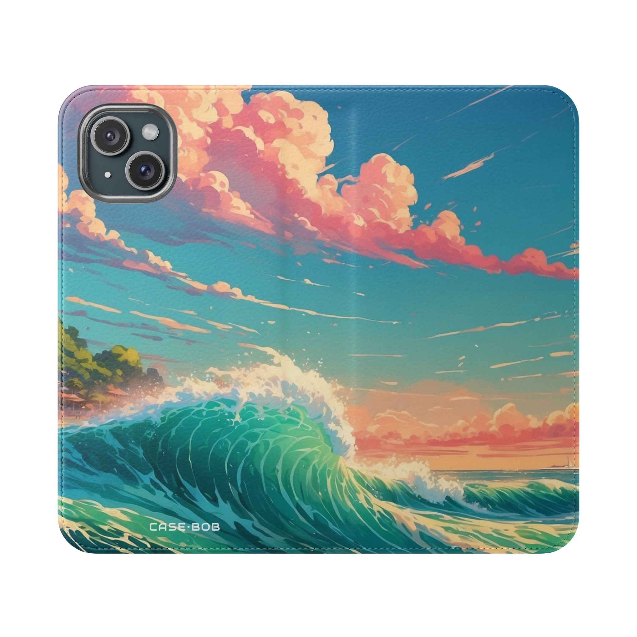 Sunset Wave - iPhone 15 Plus Case - Wallet