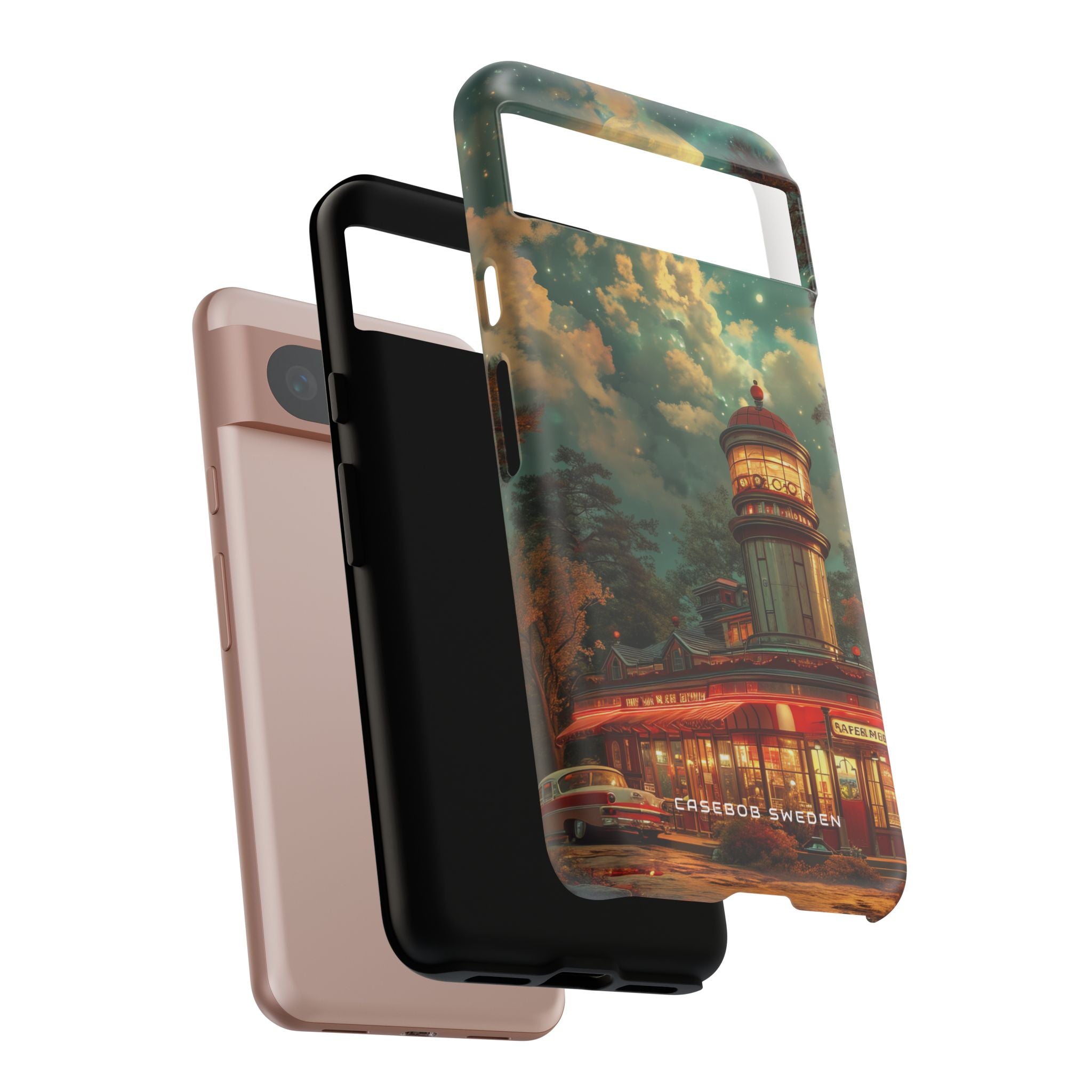 Vintage Moonlit Diner Fantasy Google Pixel 8 - Tough Phone Case