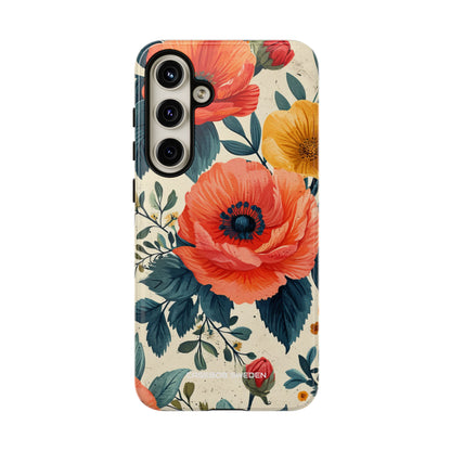 Vibrant Botanical Poppies - Tough Samsung S24 Phone Case