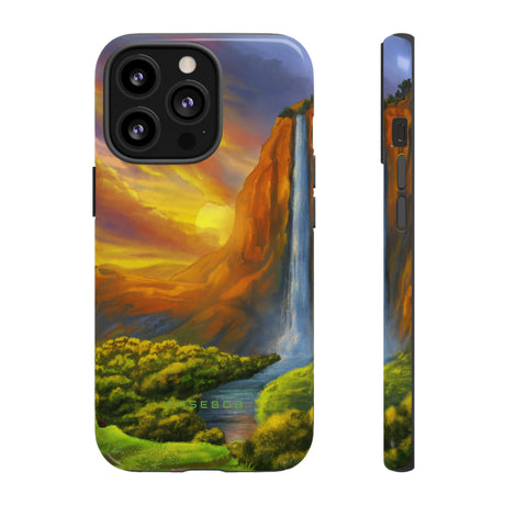 Fantasy Landschaft mit Wasserfall - Schutzhülle fürs Handy