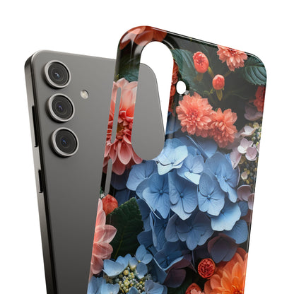 Blue Floral Bliss - Slim Samsung S24 Phone Case