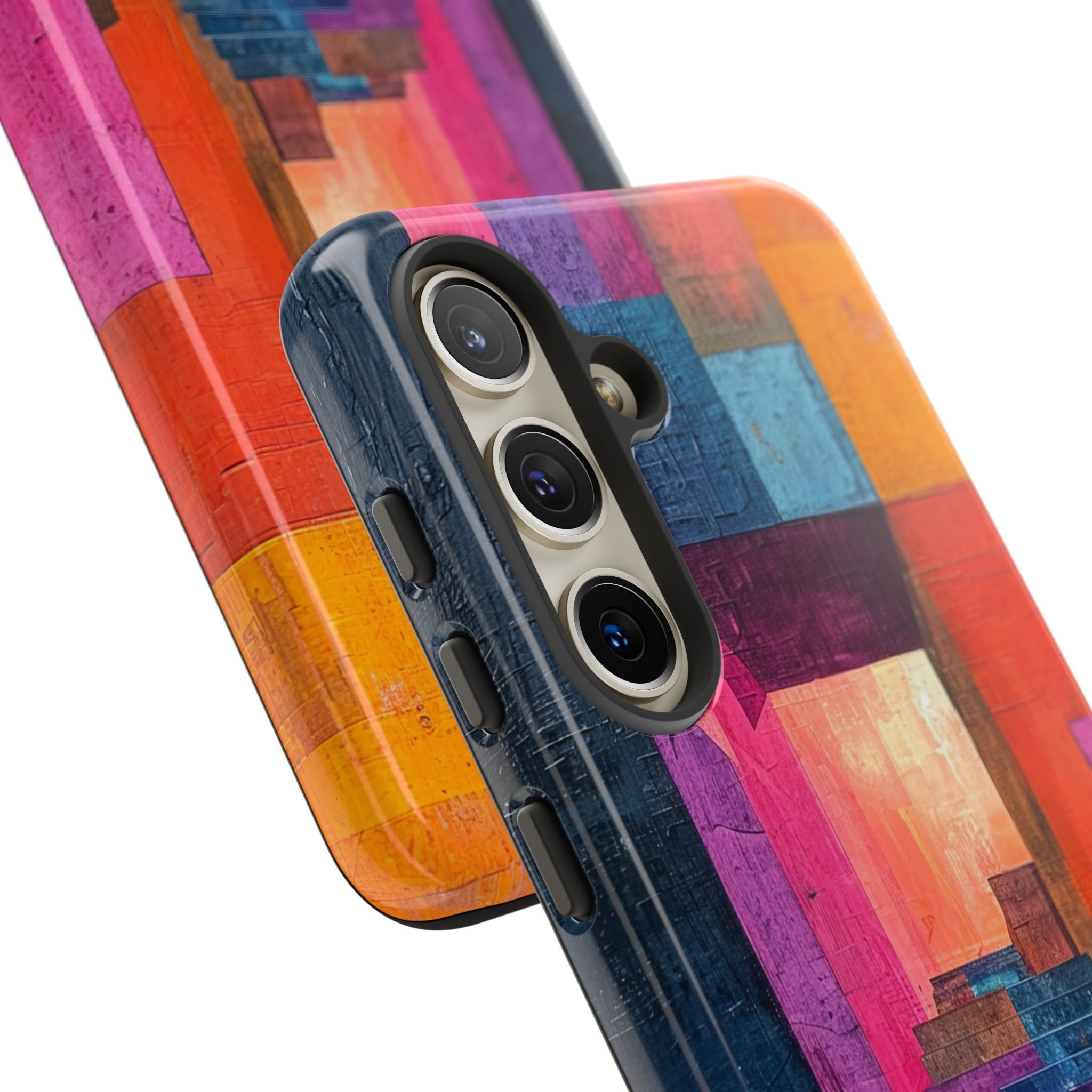 Pink Orange Geometry - Tough Samsung S24 Phone Case