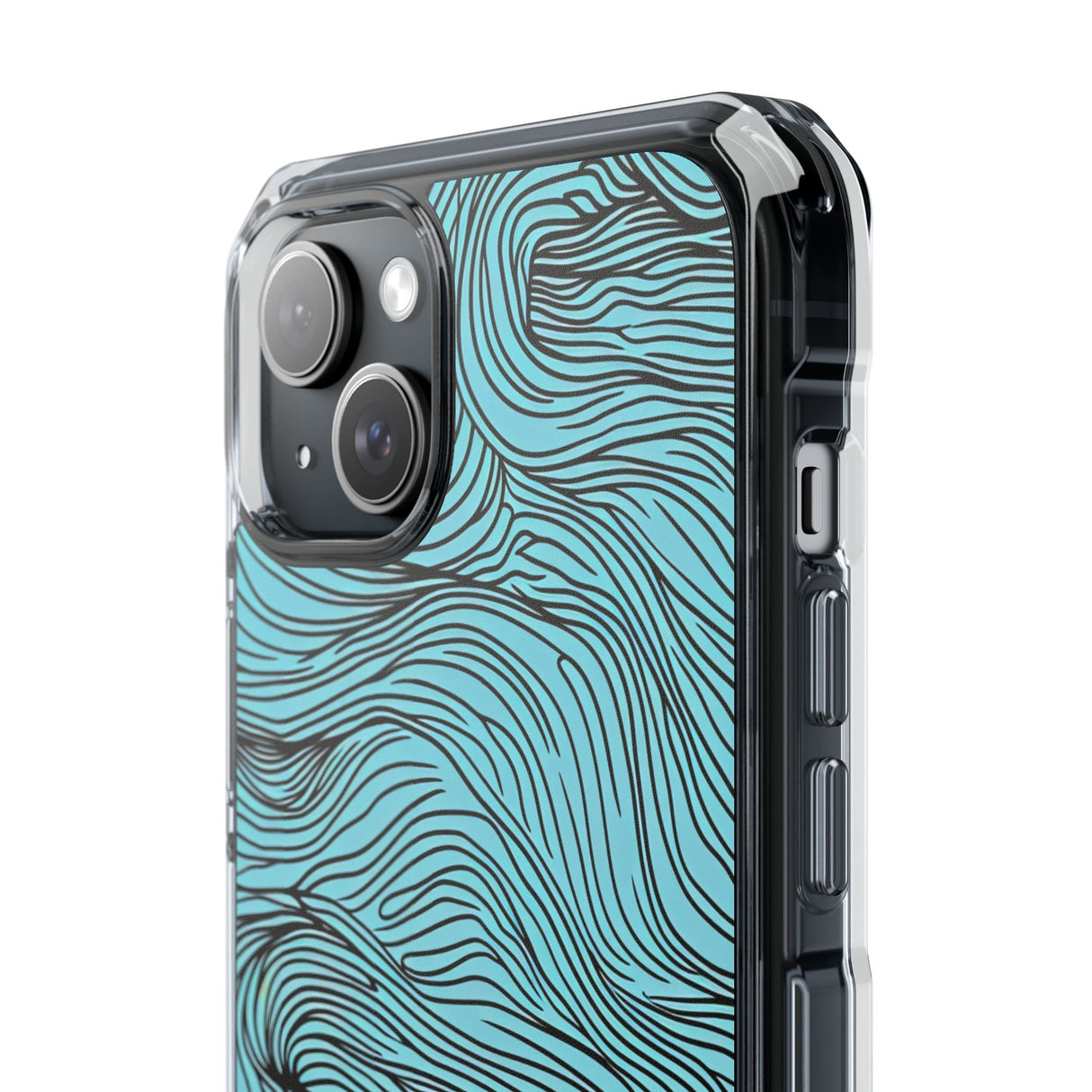 Wavy Serenity - Phone Case for iPhone (Clear Impact - Magnetic)