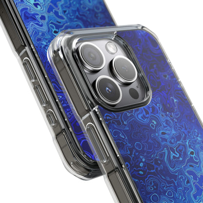 Swirling Blue Currents iPhone 15 - Impact Clear+
