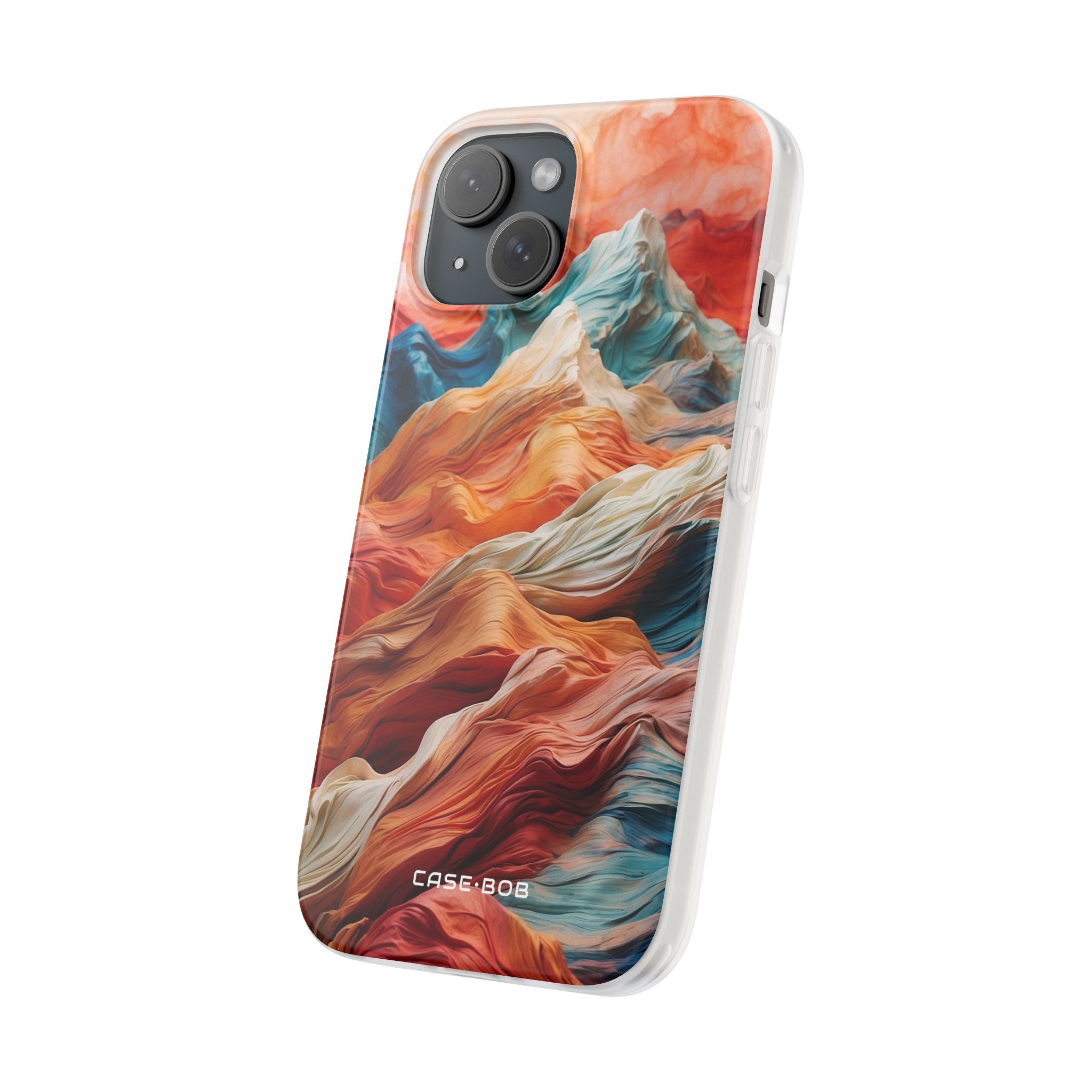 Fabric Peaks Cream iPhone 15 Case - Soft