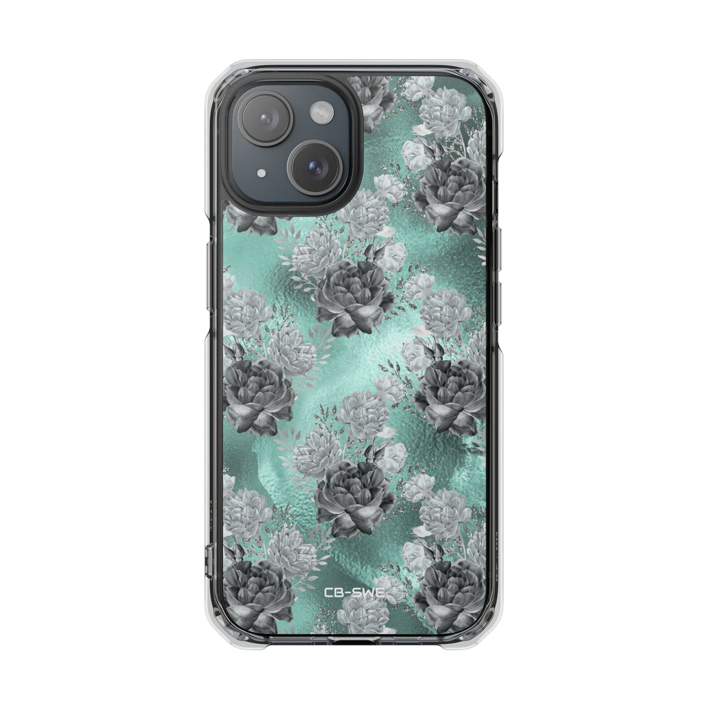 Teal Floral Elegance iPhone Case - Impact