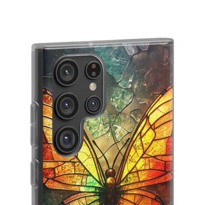 Stained Glass Butterfly Samsung S22 Ultra Case - Soft