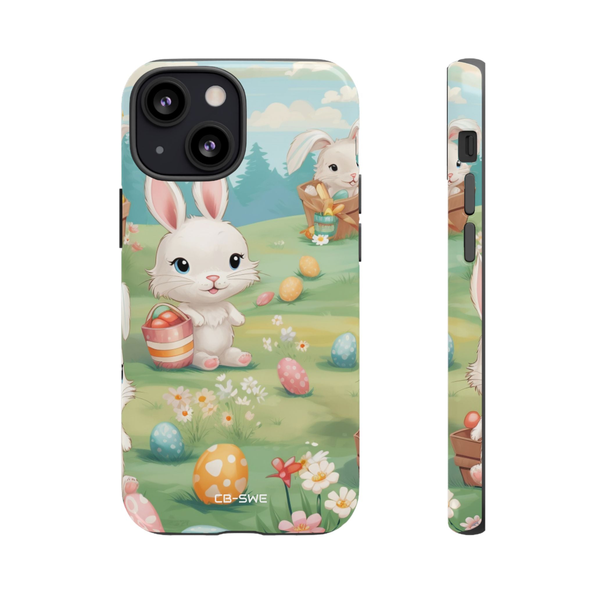 Bunnies Hunt Eggs - iPhone Case