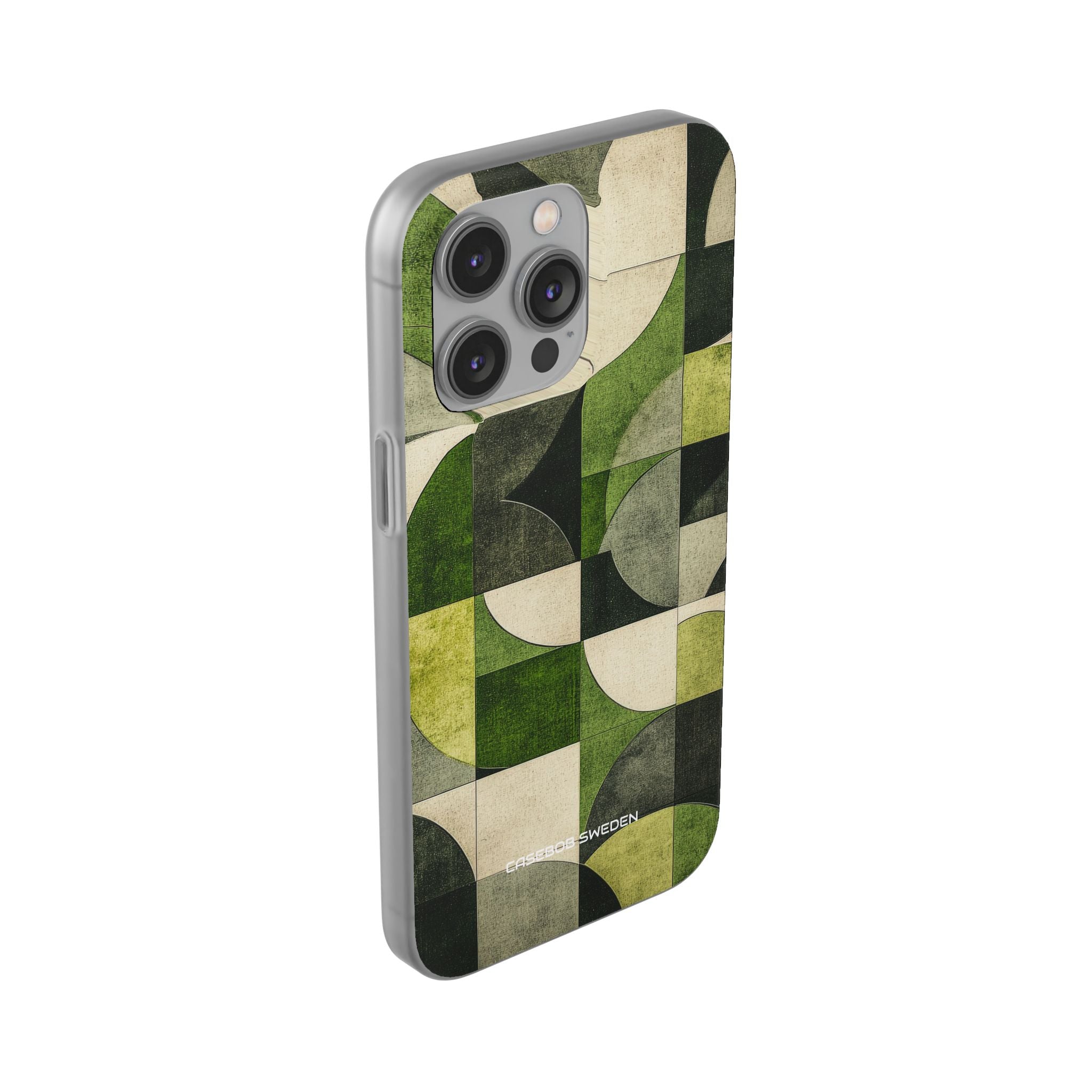 Green Geometric Harmony - Flexi iPhone 14 Phone Case