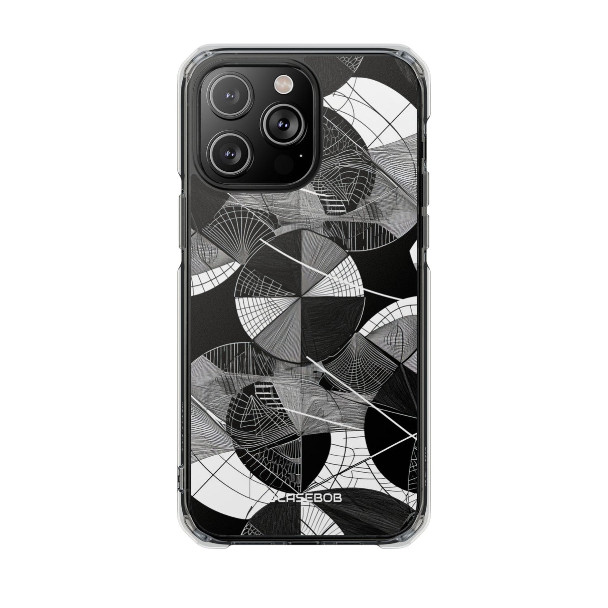 Geometrische Eleganz – Handyhülle für iPhone (Clear Impact – Magnetisch)