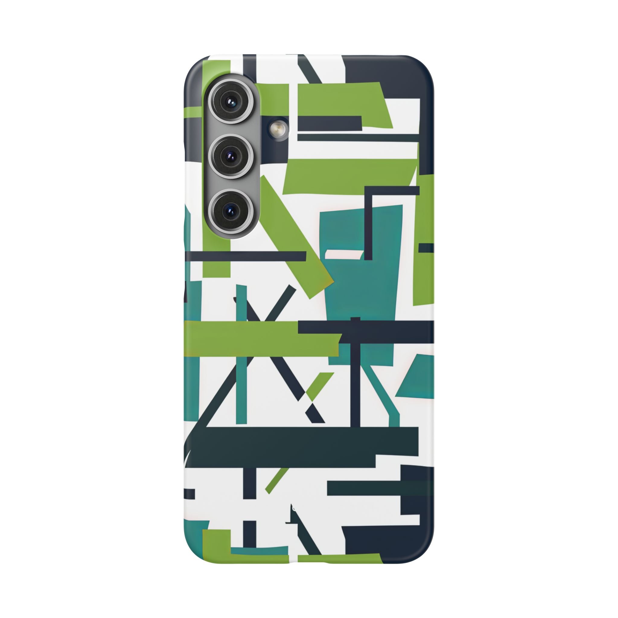 Green Geometry Glide Samsung S24 - Slim Phone Case