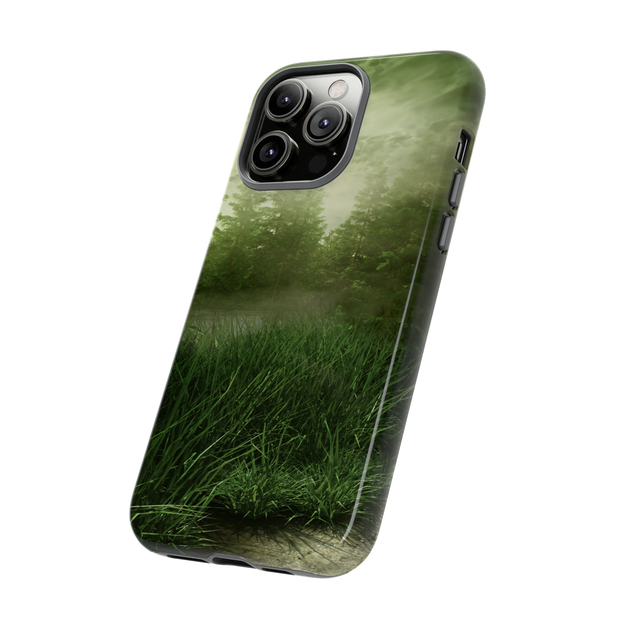 Foggy Green Landscape - Protective Phone Case