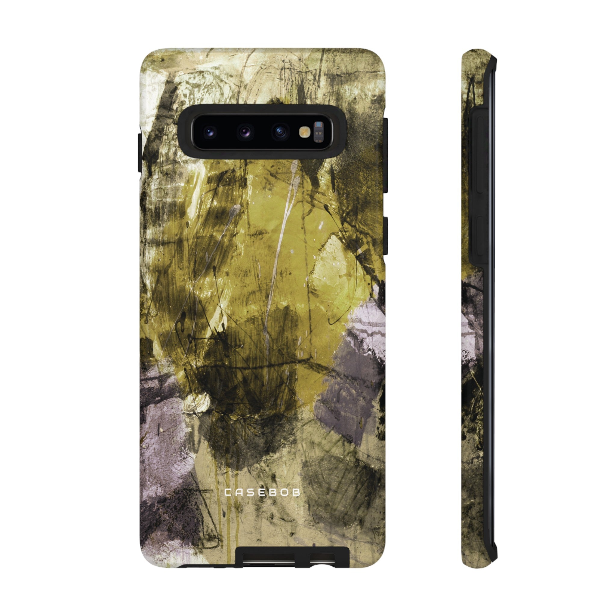 Yellow Grunge Art Phone Case - Protective Phone Case