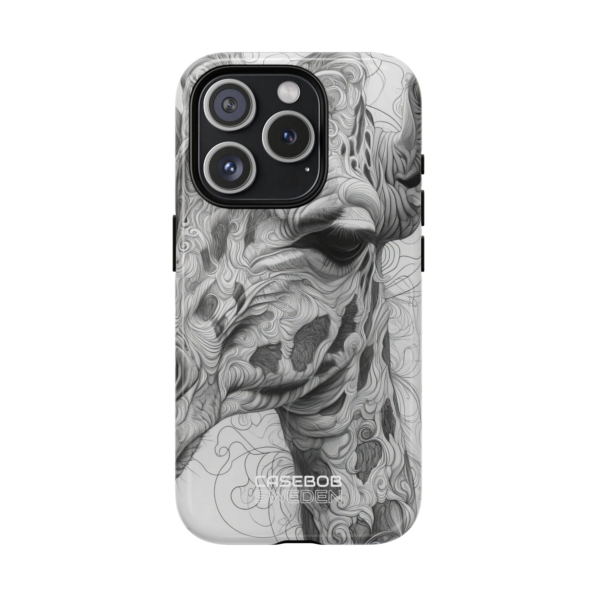 Swirling Giraffe Art iPhone 15 - Tough+