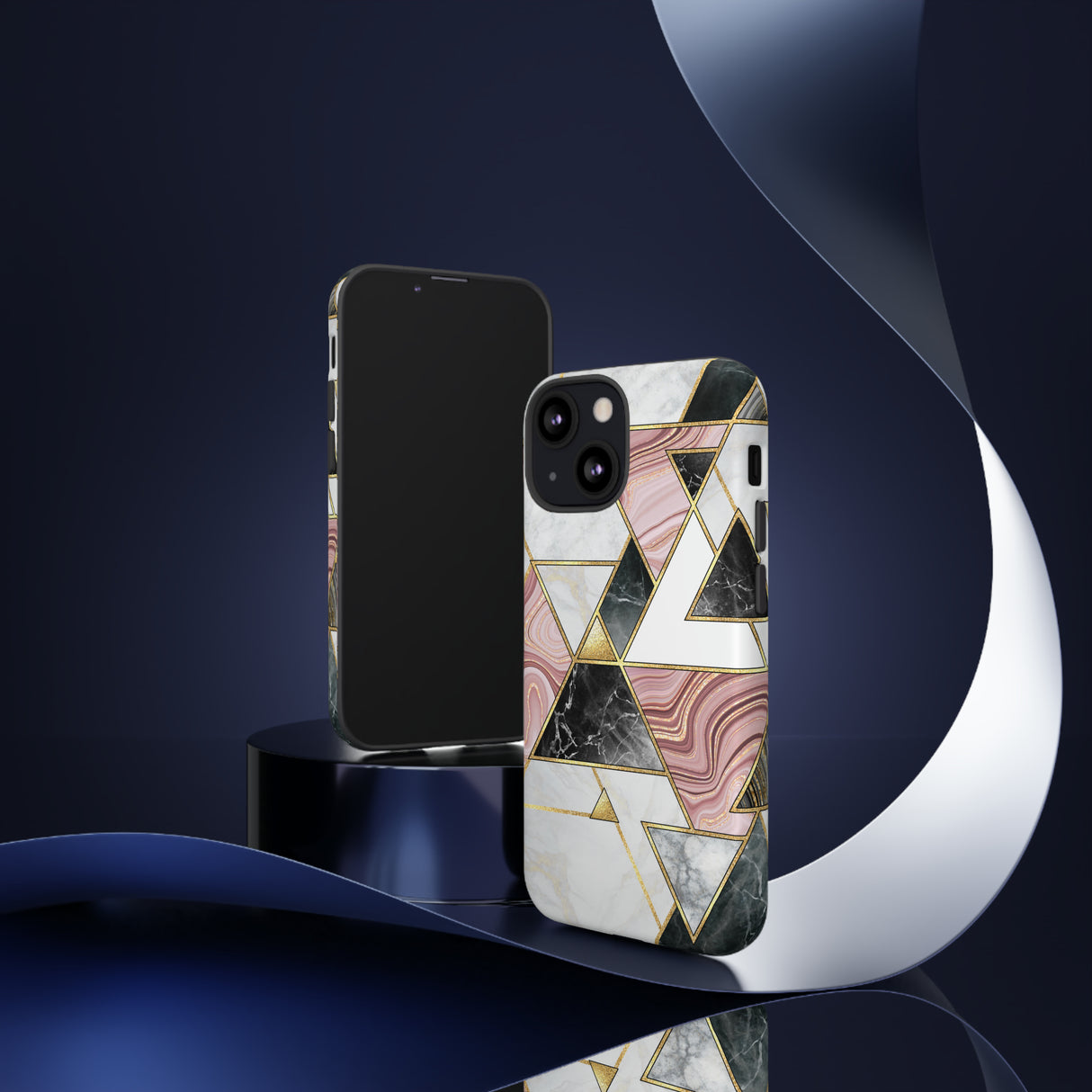 White Pink Mosaic - Protective Phone Case