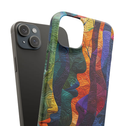 Harmonized Faces and Nature Fusion iPhone 15 - Slim Phone Case