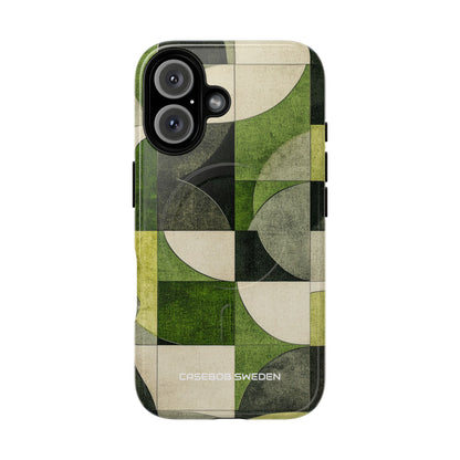 Green Geometric Harmony - Tough + MagSafe® iPhone 16 Phone Case