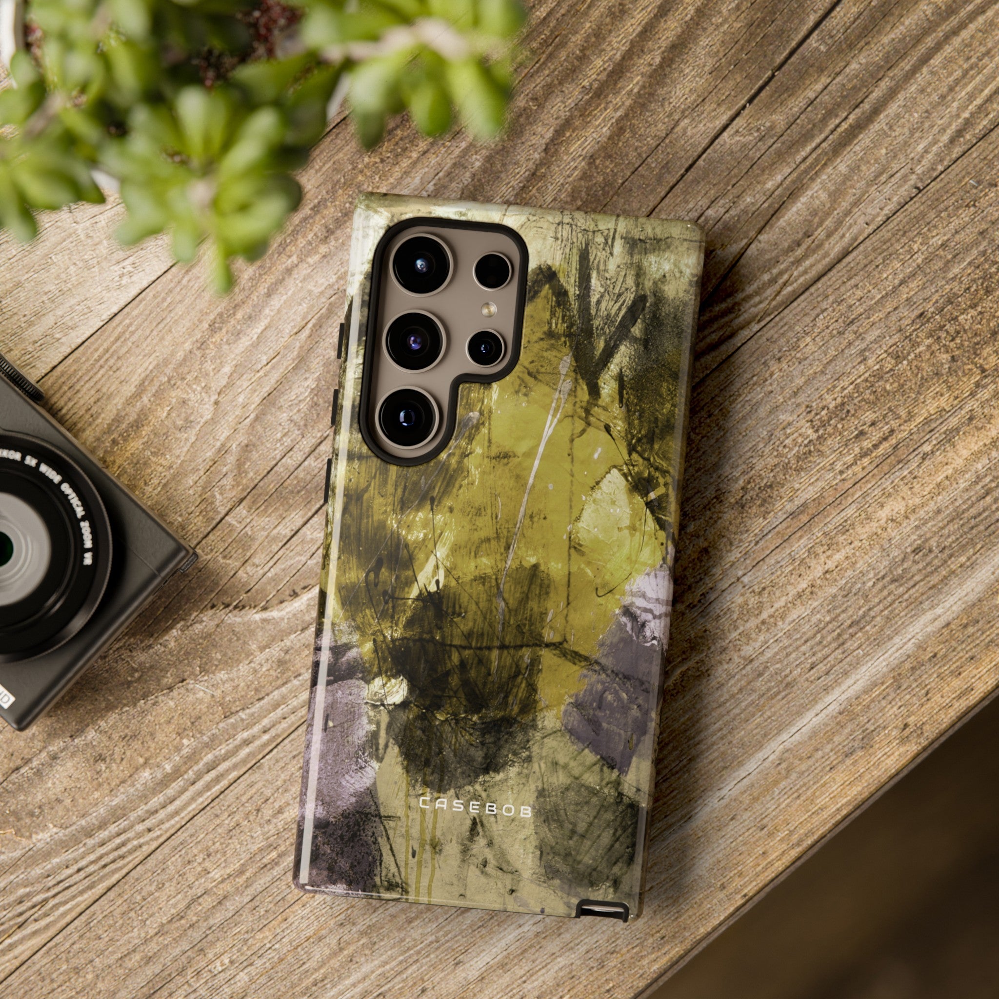 Yellow Grunge Art Phone Case - Protective Phone Case