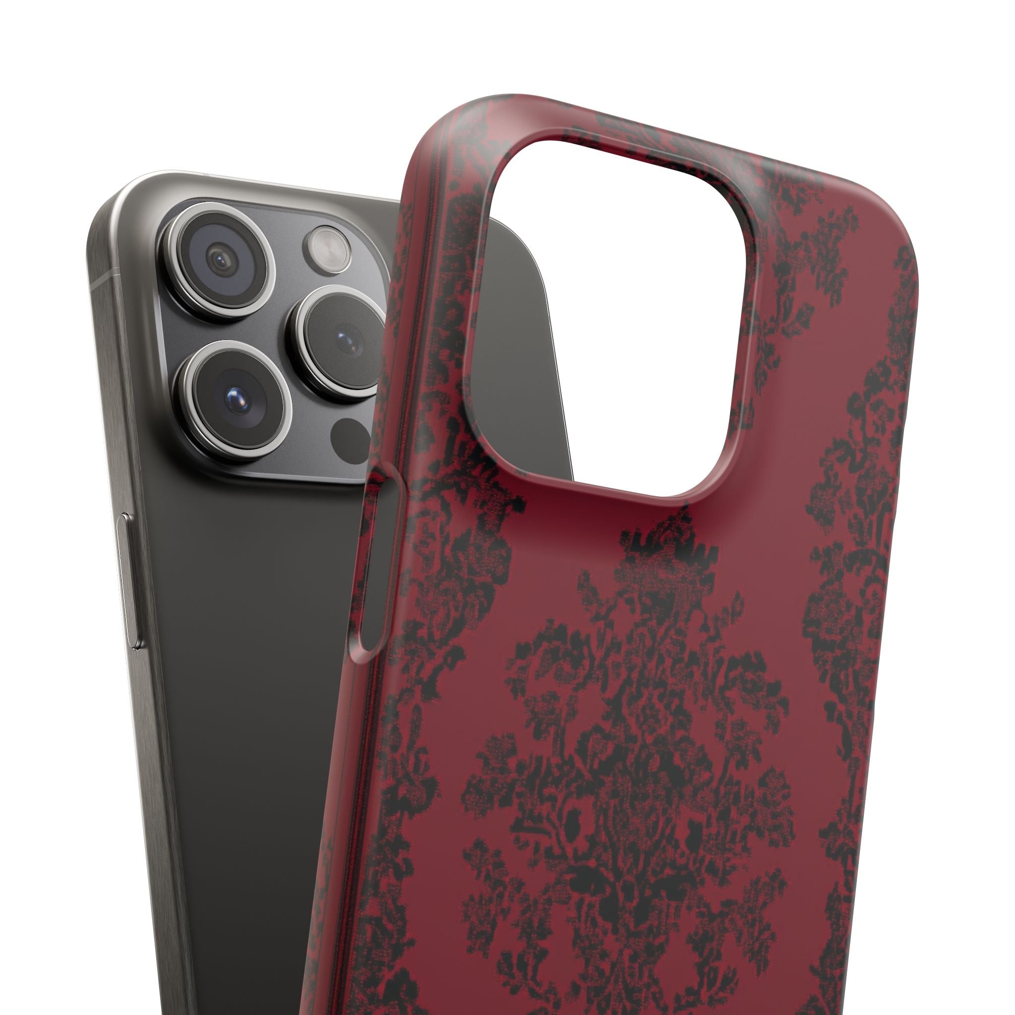 Gothic Crimson Elegance iPhone 15 - Slim Phone Case