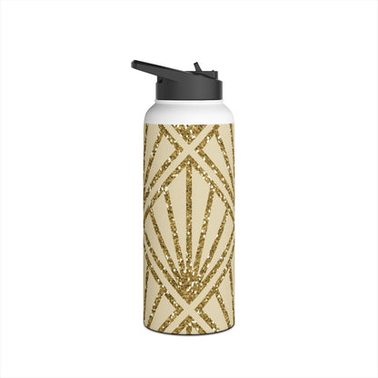 Golden Fan Sparkle - Stainless Steel Water Bottle