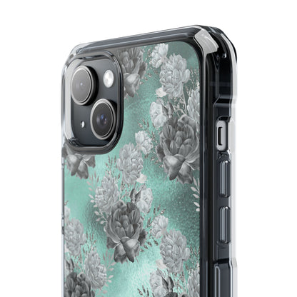 Teal Floral Elegance iPhone Case - Impact