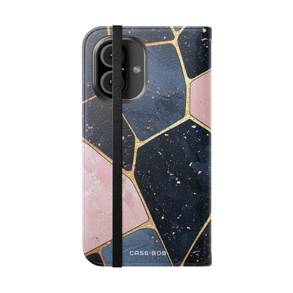 Golden Mosaic Navy - iPhone 16  Case - Wallet