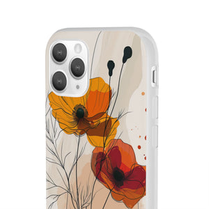 Fiery Floral Abstraction | Flexible Phone Case for iPhone