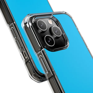 Vivid Sky Blue | Handyhülle für iPhone (Clear Impact Case – magnetisch) 