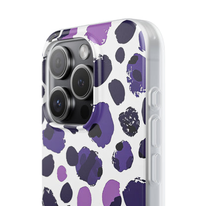 Purple Inkblots iPhone 15 - Flexi Phone Case