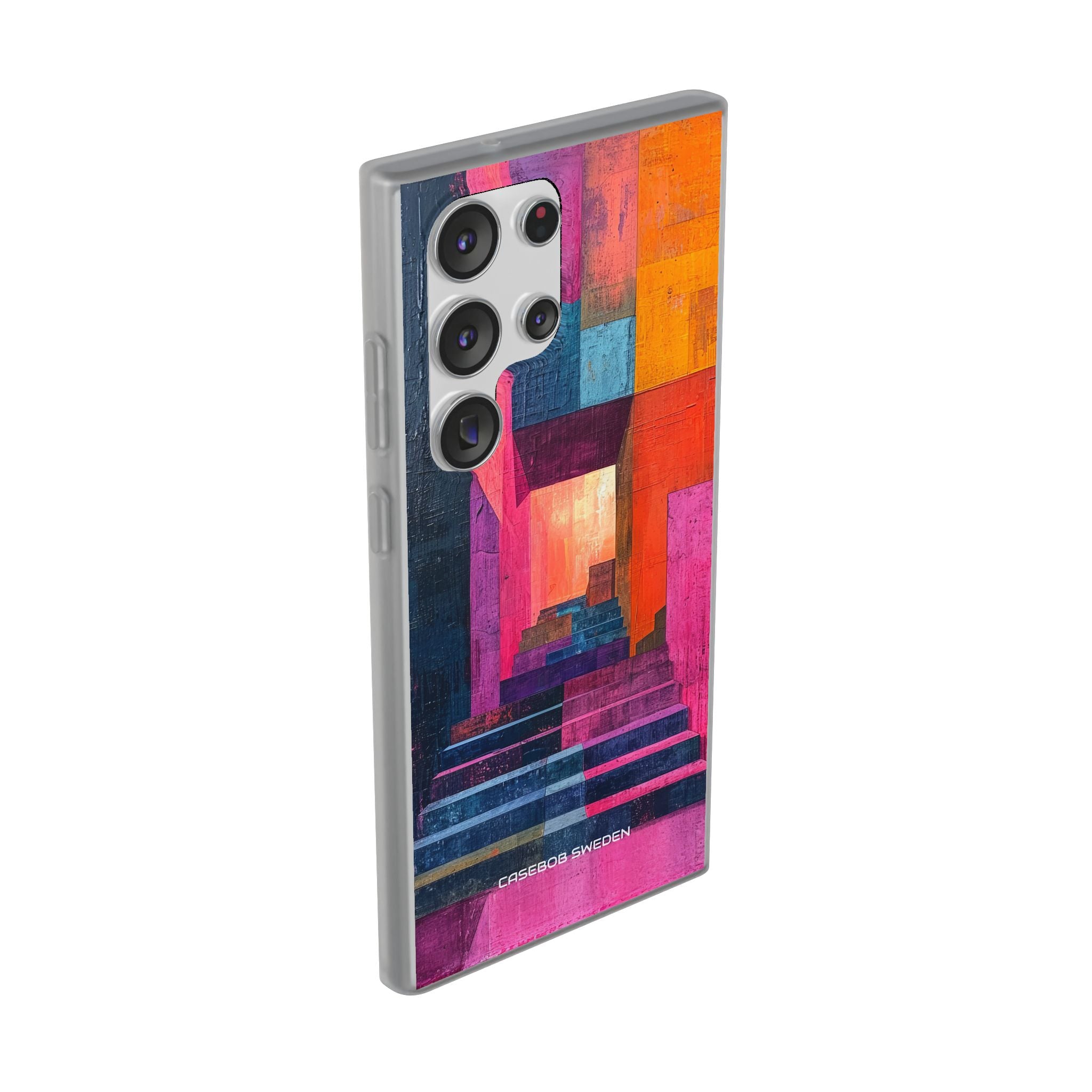 Pink Orange Geometry - Flexi Samsung S23 Phone Case