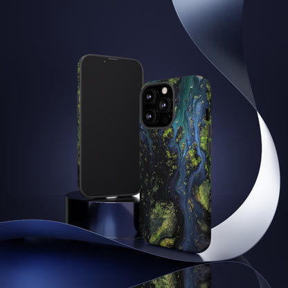 Blue Cosmos Ink Art iPhone Case (Protective) Phone Case