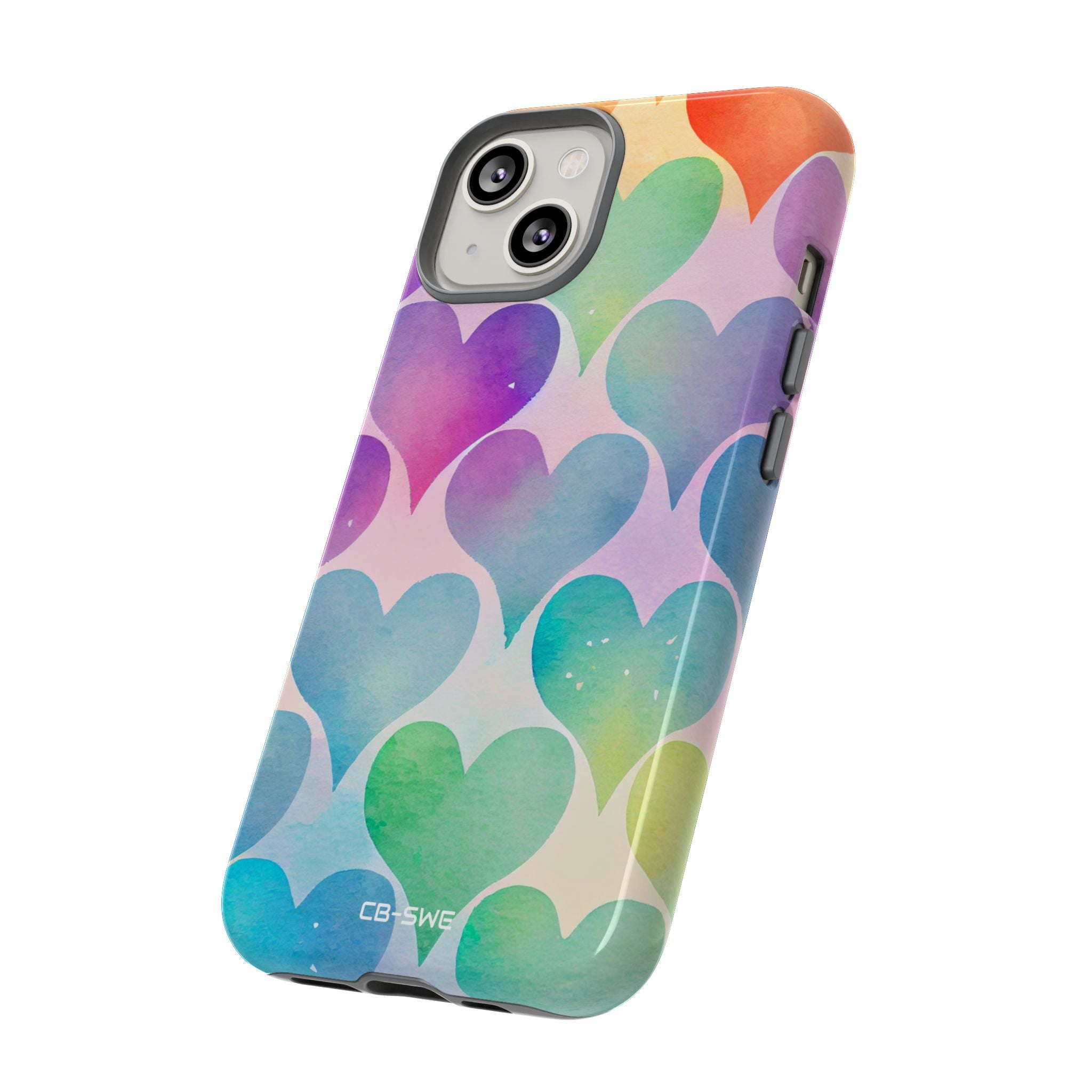 Watercolor Heart Symphony - iPhone Case