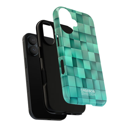 Folded Blue Squares iPhone 16 - Tough