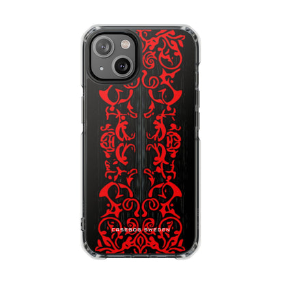 Gothic Crimson Symmetry iPhone 14 - Clear Impact Phone Case